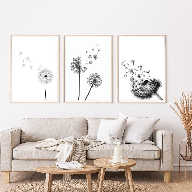 Set of 3 dandelion prints