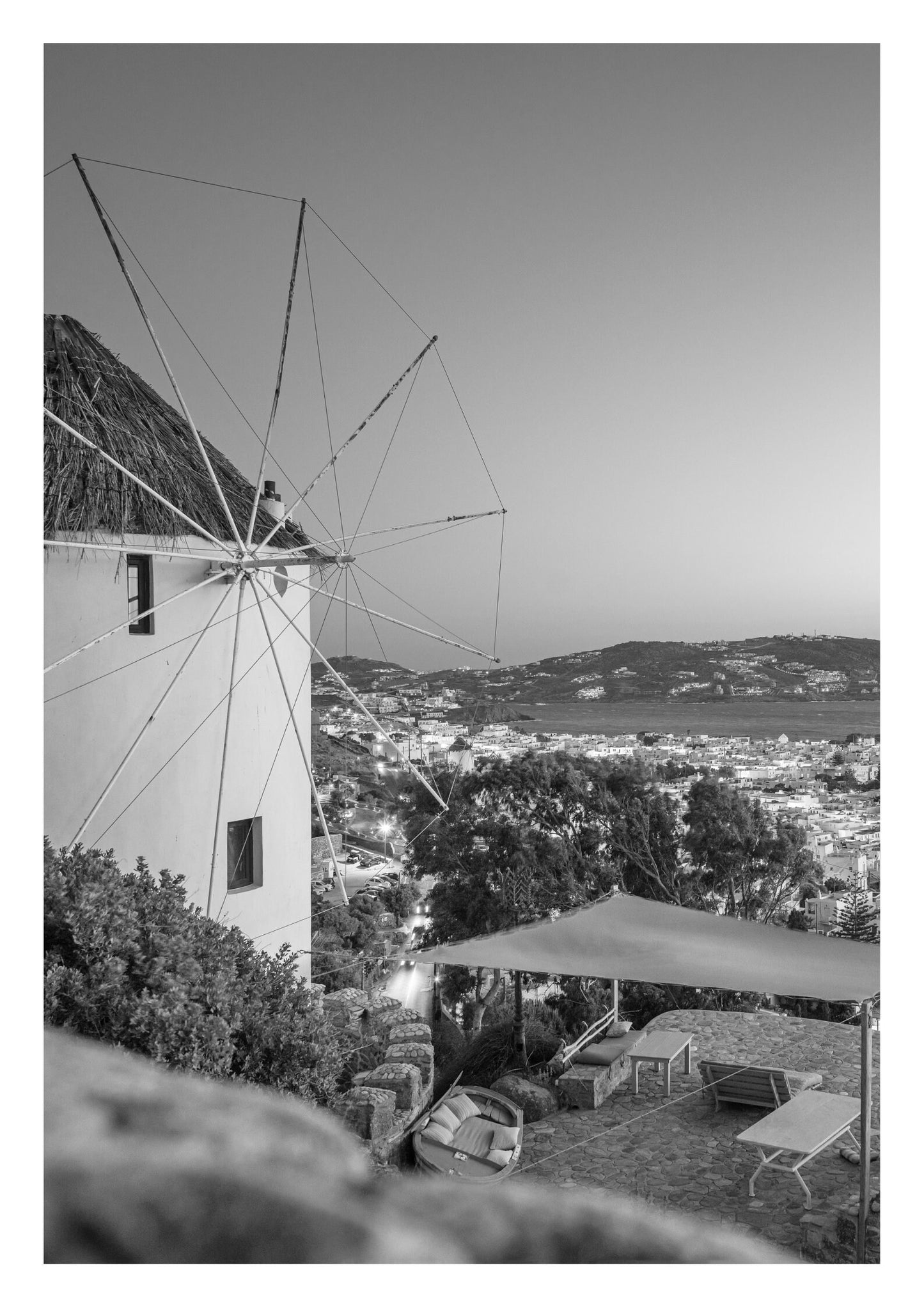 Set of 3 Mykonos prints, Greece prints, Black and white art, City prints, Travel photographs, Home Decor, Wall art, Holiday print