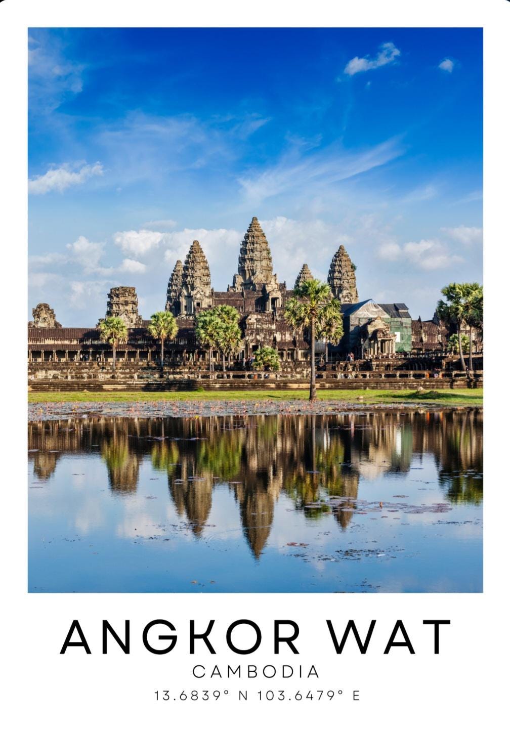 Angkor Wat colour travel print