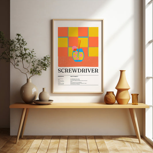 Screwdriver cocktail print