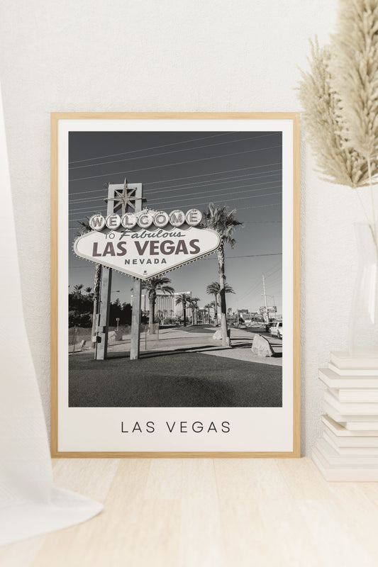 Las Vegas black and white city print