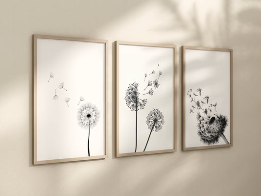 Set of 3 dandelion prints