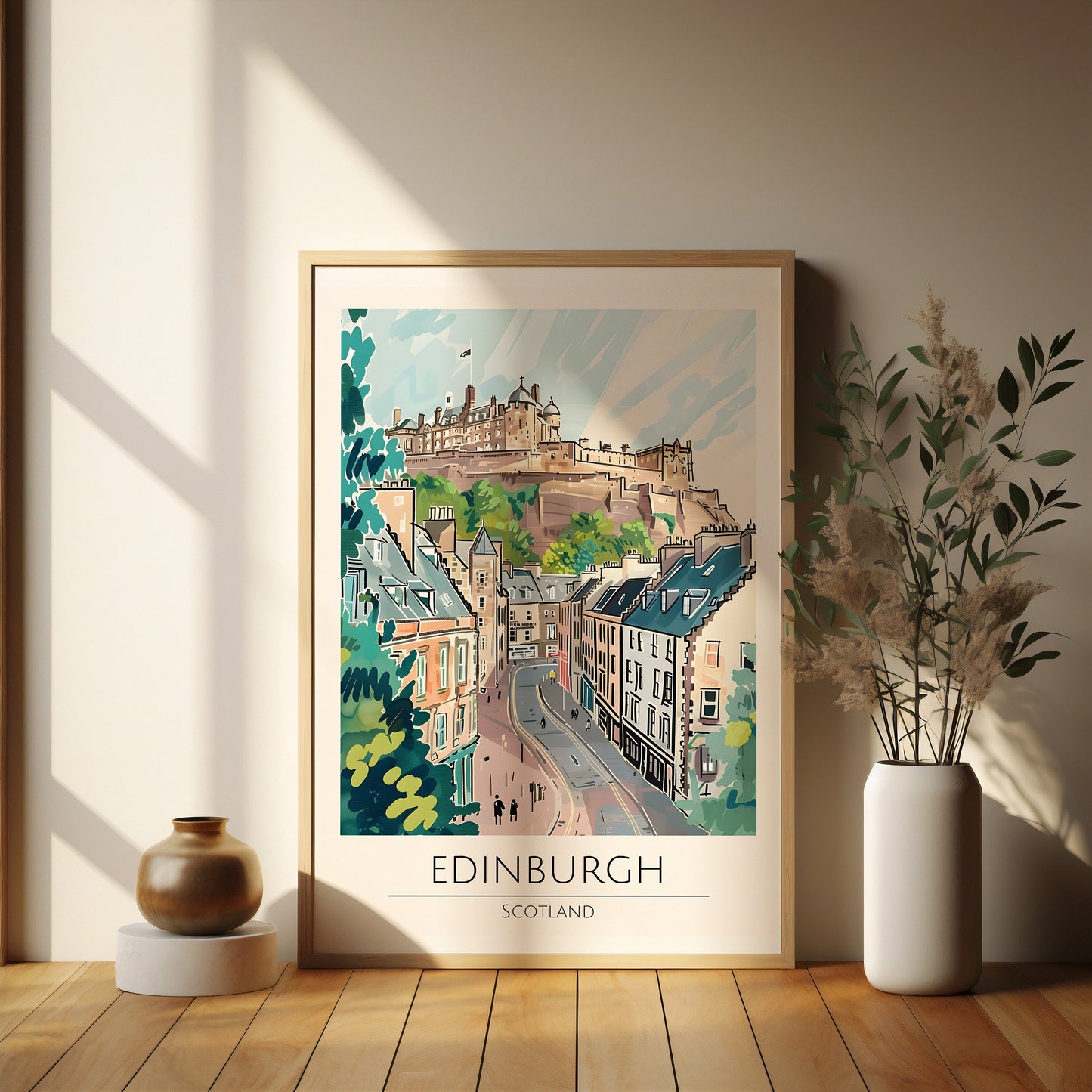 Edinburgh watercolour style city print