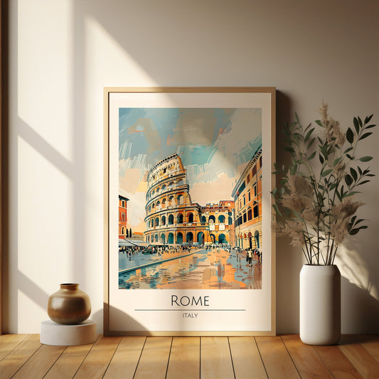 Rome watercolour style city print
