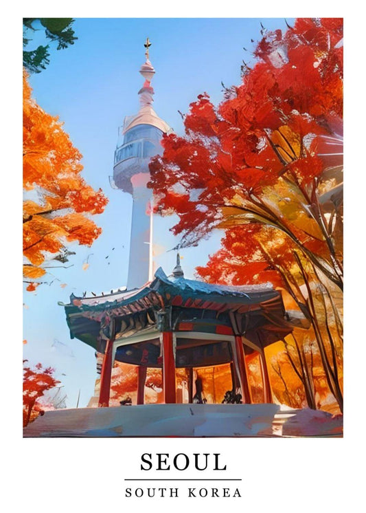 Seoul watercolour style print