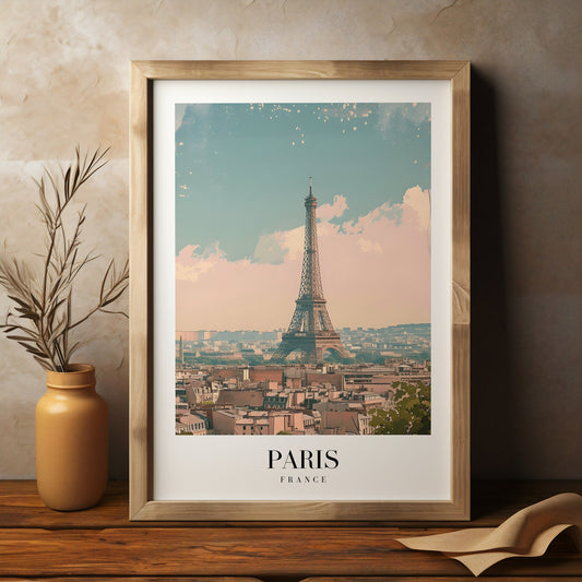 Paris retro style city print