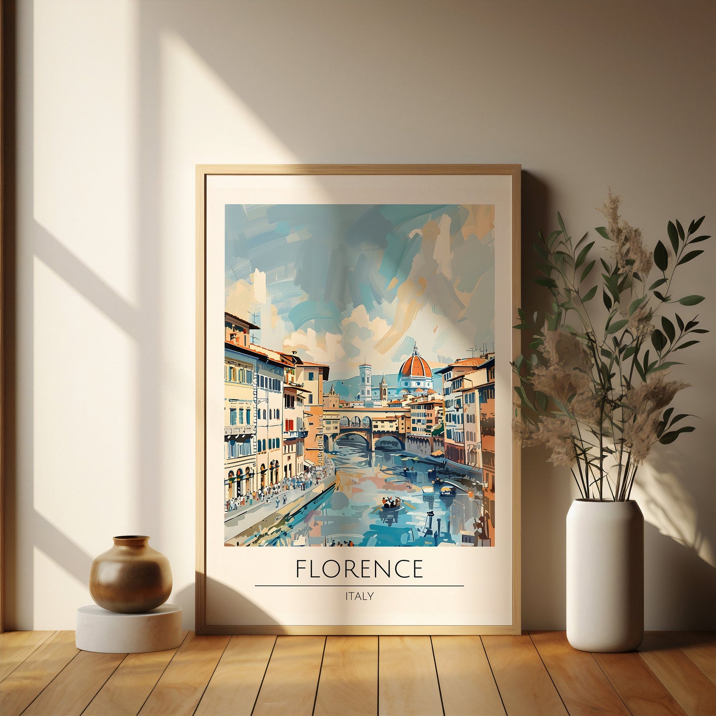 Florence watercolour style city print