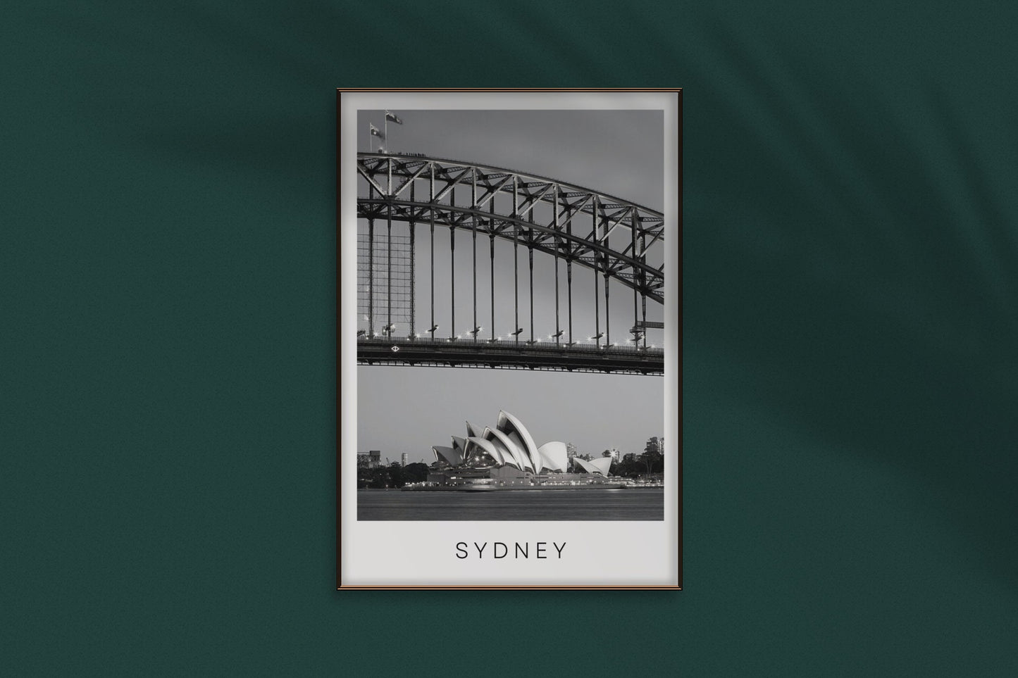 Sydney print, Opera House print, City print, Black and white travel photograph, Travel poster, Wall art, Home decor, Harbour Bridge print