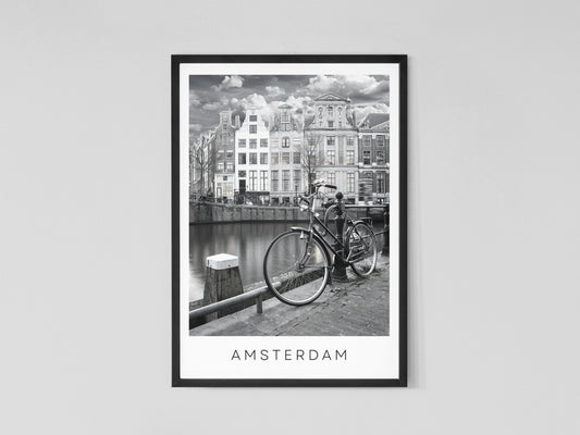 Amsterdam black and white city print