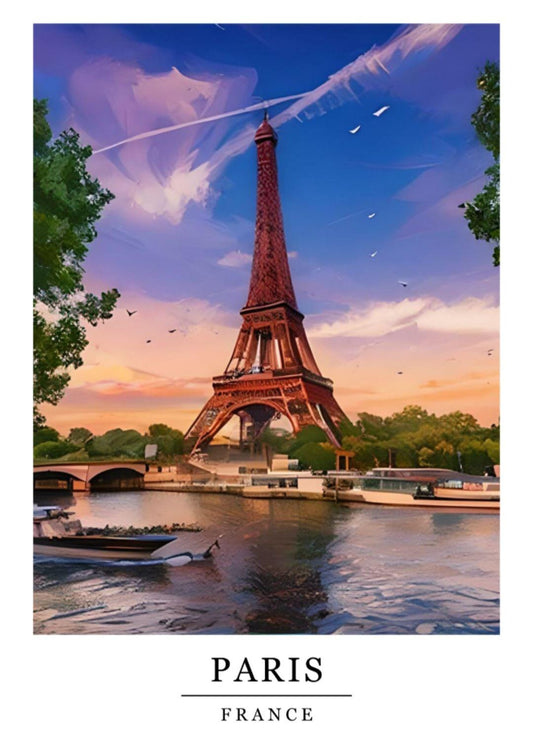 Watercolour Paris print, City artwork, Retro print, Travel poster, Wall art, Home decor, Capital cities poster, World landmark