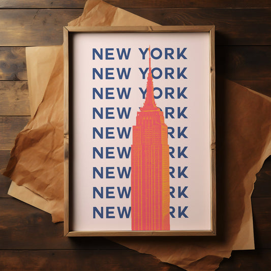 New York Pop Art style print - colours and icons can be changed