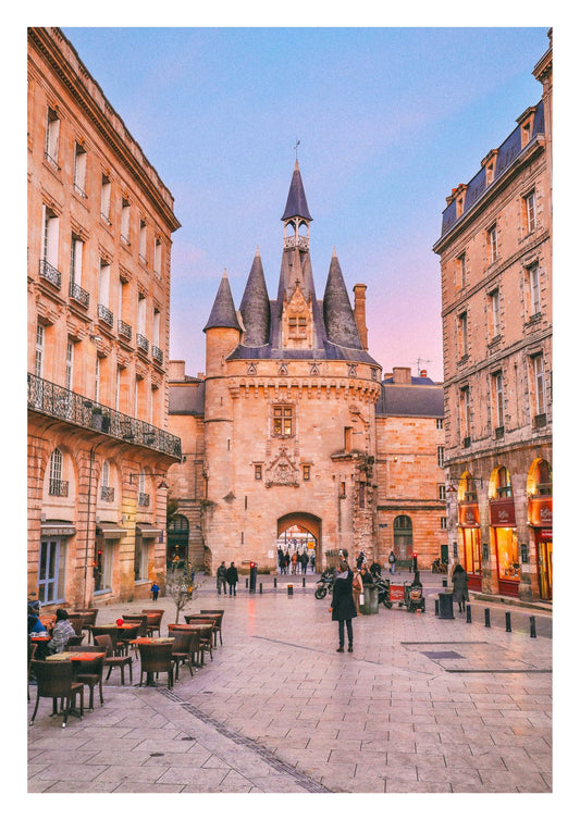 Set of 3 Bordeaux colour city prints