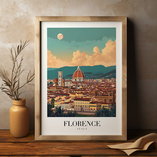Florence retro style city print