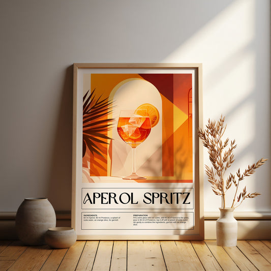 Aperol Spritz art deco style print