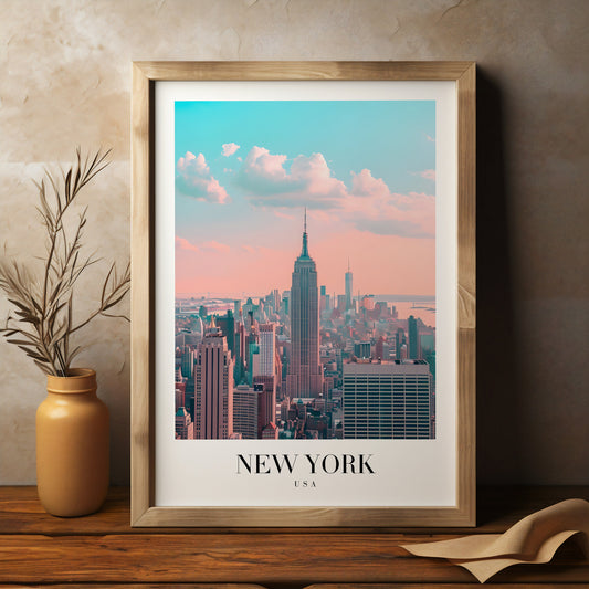 New York City retro style print