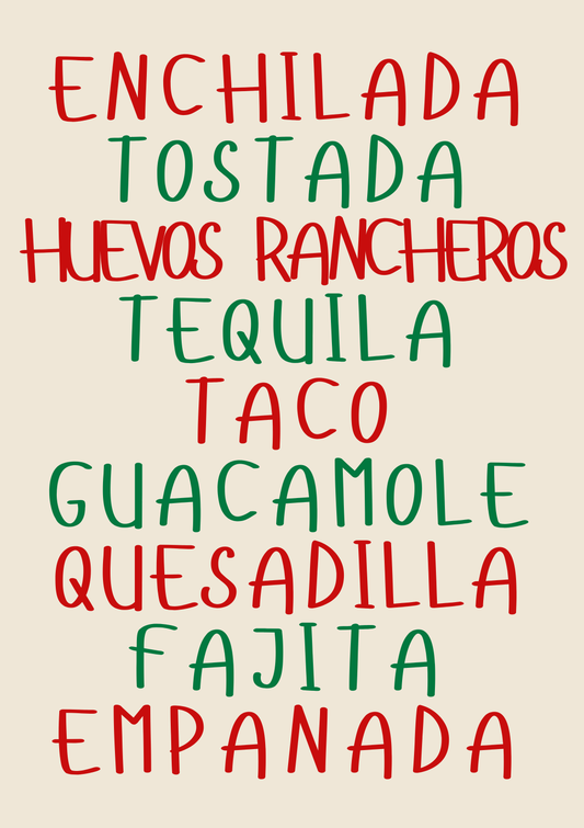 Set of 3 Mexican food posters