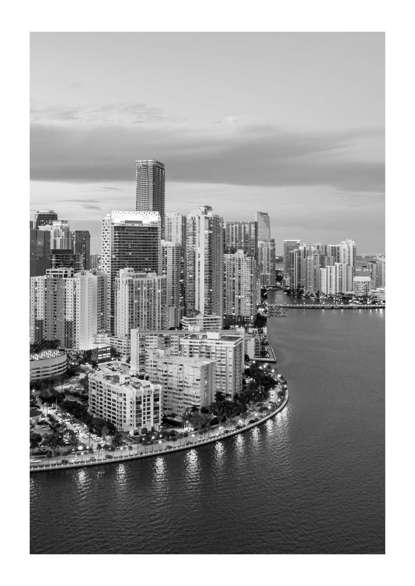 Set of 3 Miami black and white posters