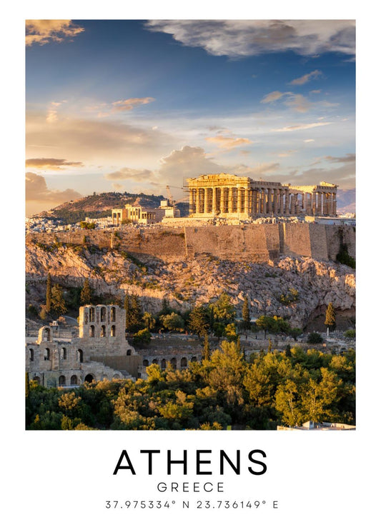 Athens colour city print