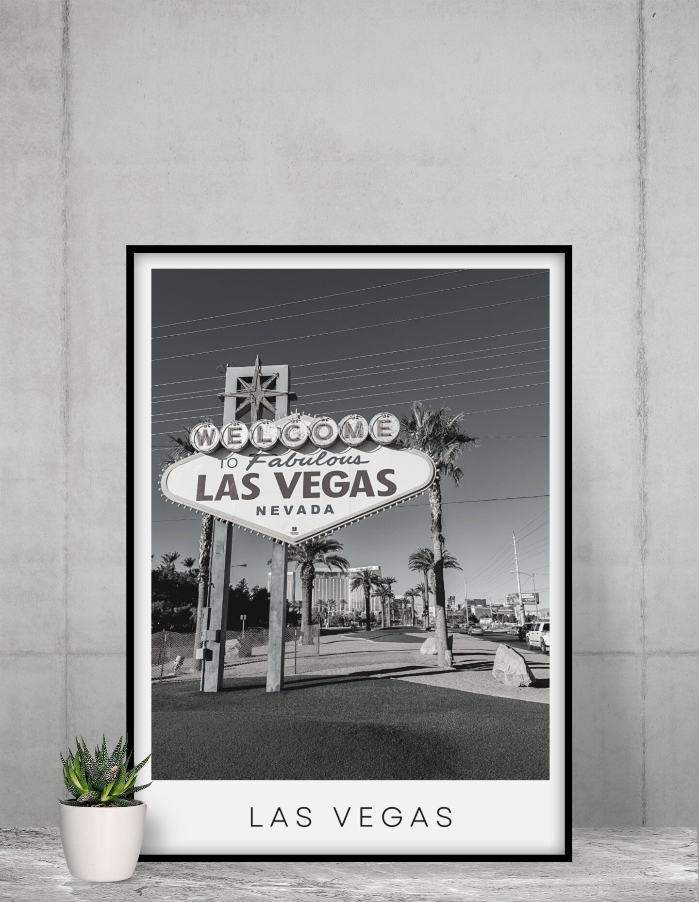 Las Vegas black and white city print
