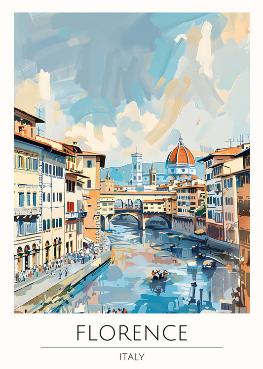 Florence watercolour style city print
