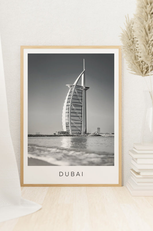 Dubai black and white city print