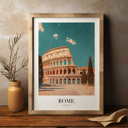 Rome retro style city print