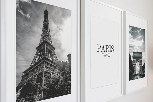 Set of 3 Paris prints, Paris posters, Parisian city prints, Black and white photographs, Travel prints, Bedroom wall art, Home Decor, Gift