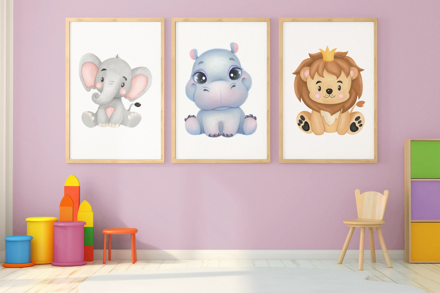 Set of 3 baby animal posters
