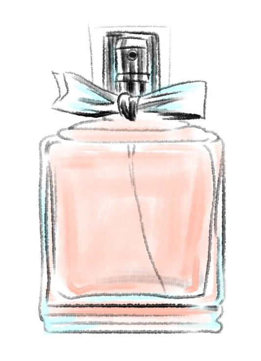 Watercolour print, Pink perfume bottle print, Home decor, Home art, Wall decor, Gift for her, Dressing table room posters