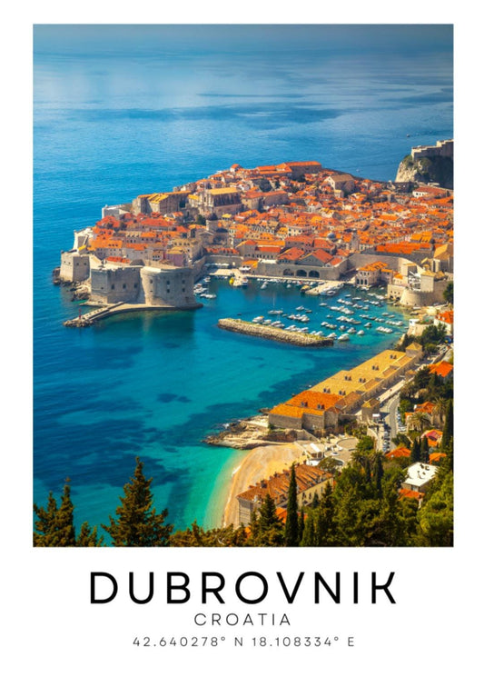 Dubrovnik colour city print