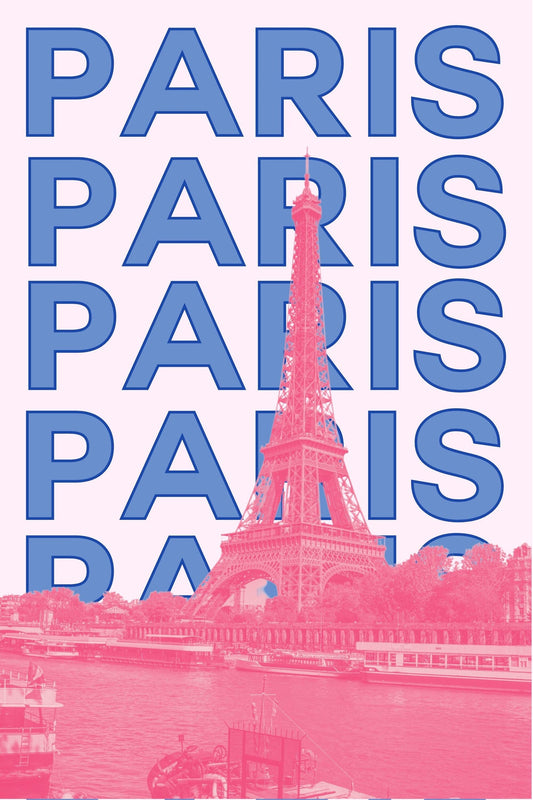 Paris Pop Art srtyle print - colours and icons can be changed