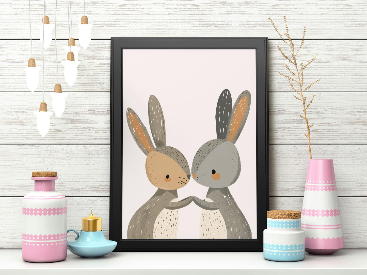 Grey rabbits poster