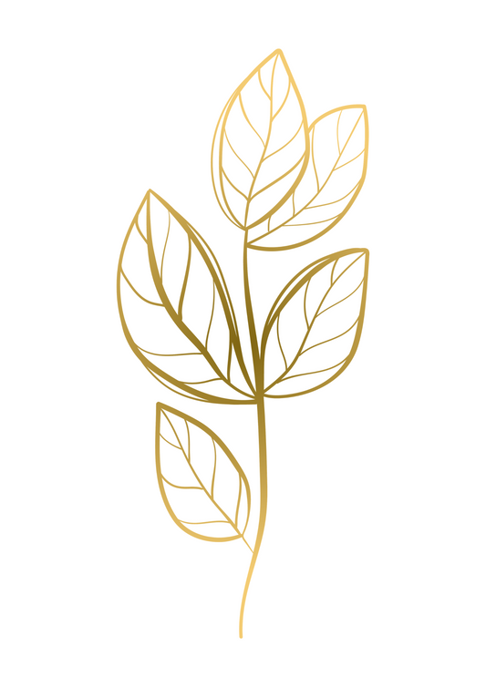 Set of 3 gold-coloured leaf posters