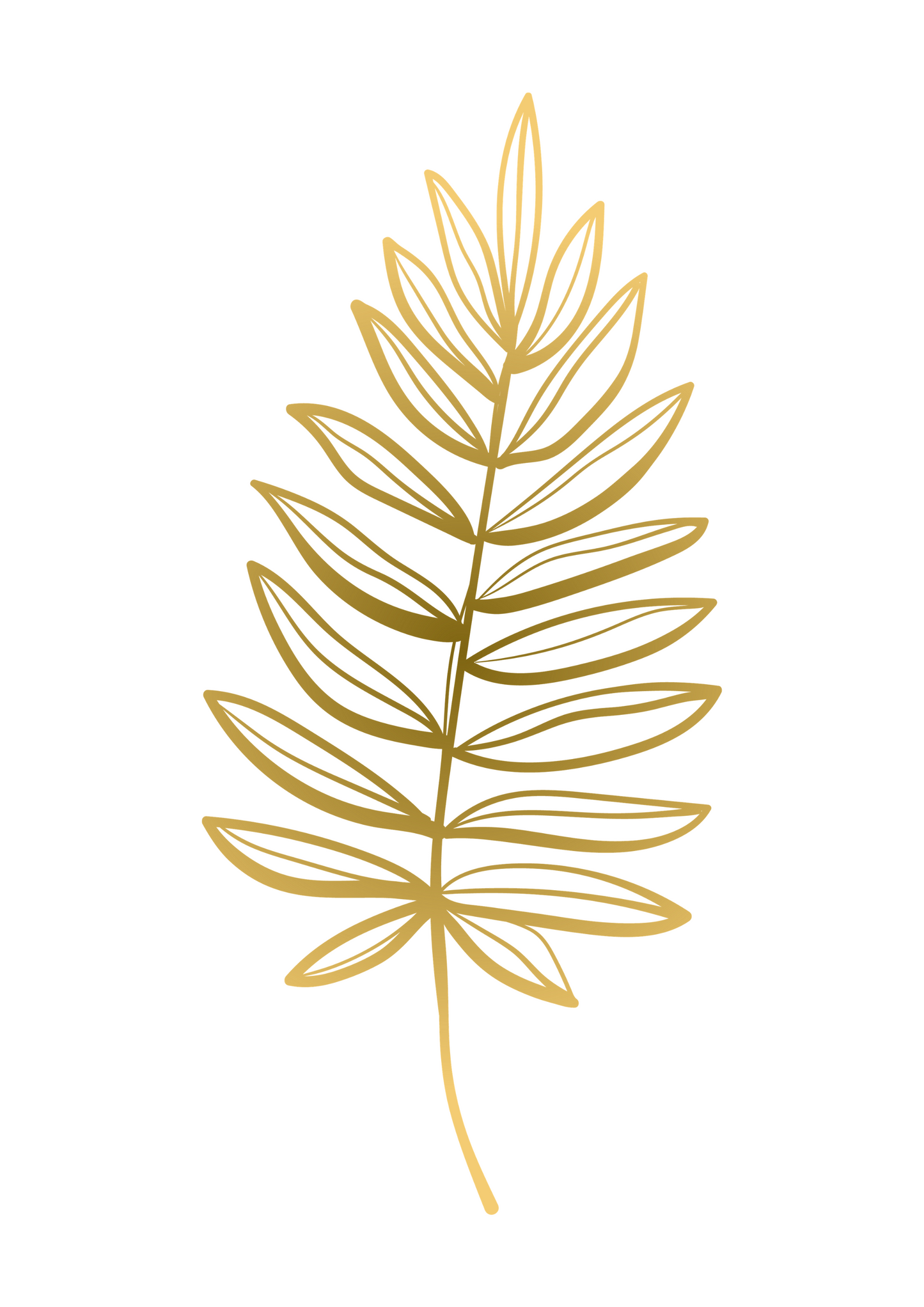 Set of 3 gold-coloured leaf posters