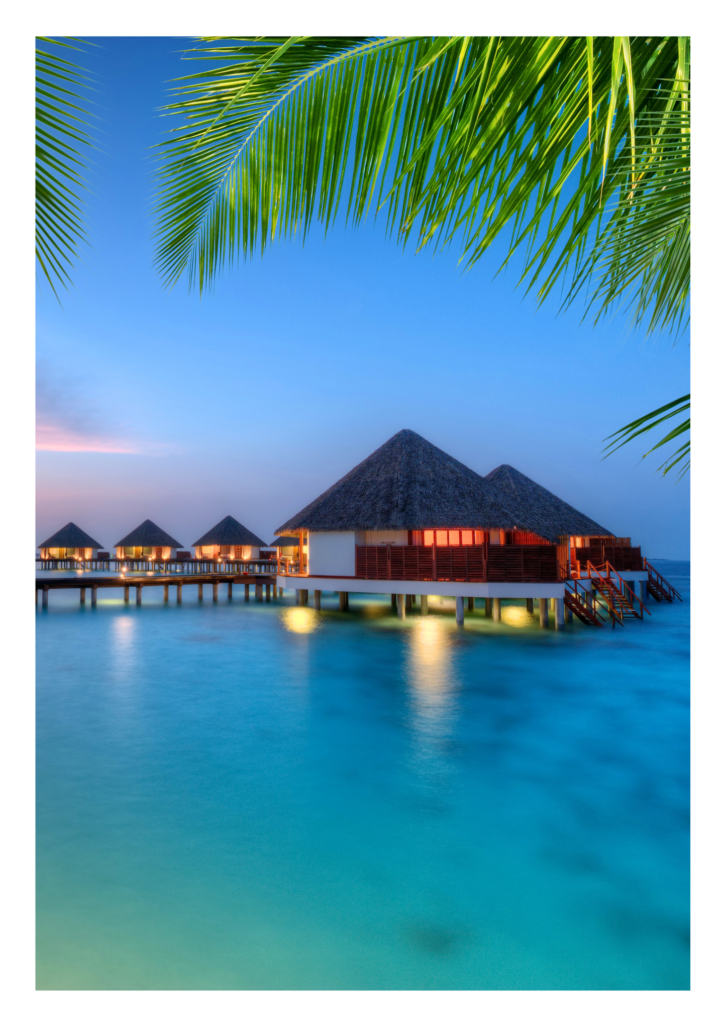 Set of 3 Maldives colour prints