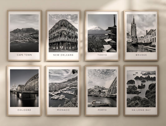 Black and white travel prints - Any city!