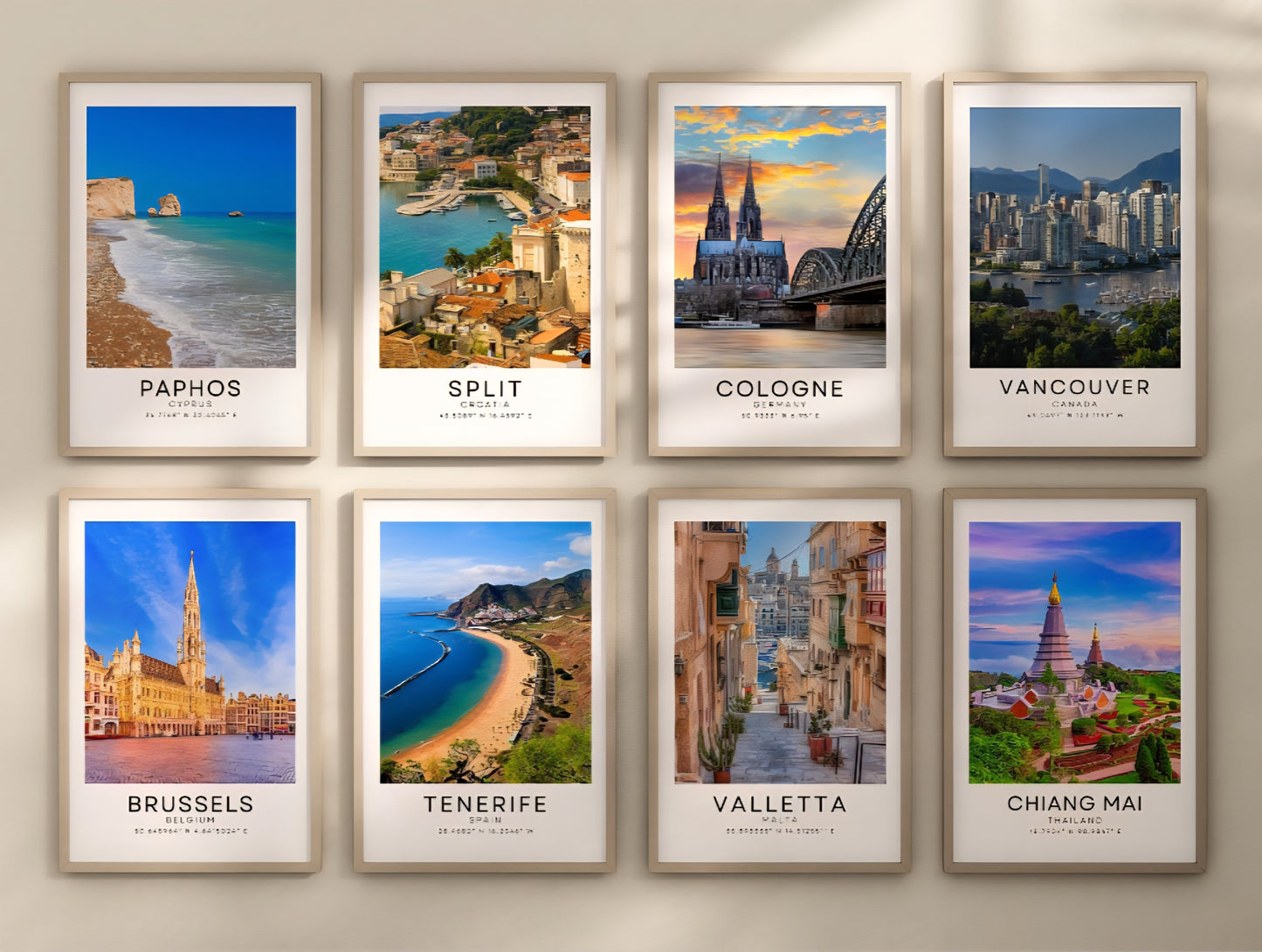 Set of 4 Travel prints - ANY CITY