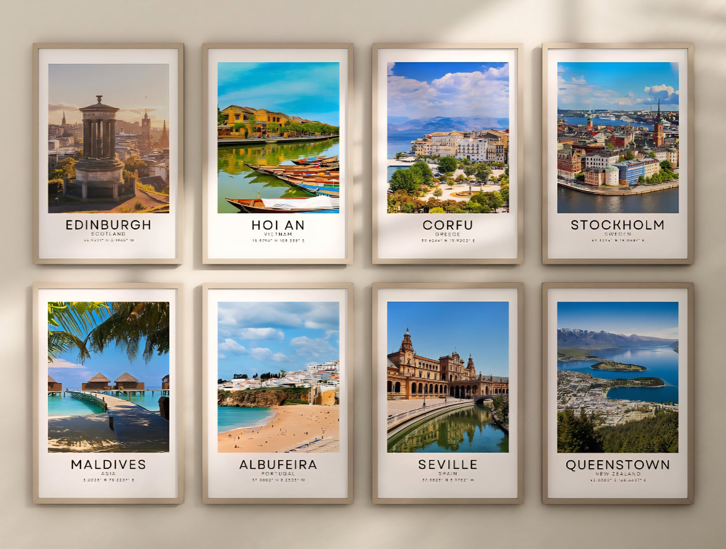 Set of 4 Travel prints - ANY CITY