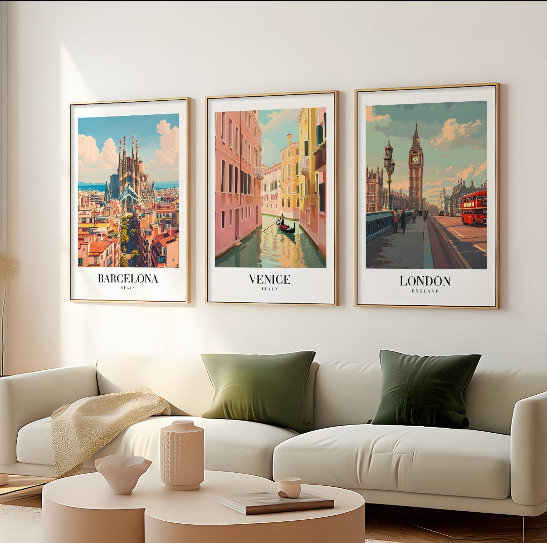 Retro style travel posters