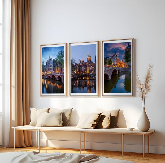 Set of 3 Amsterdam city prints