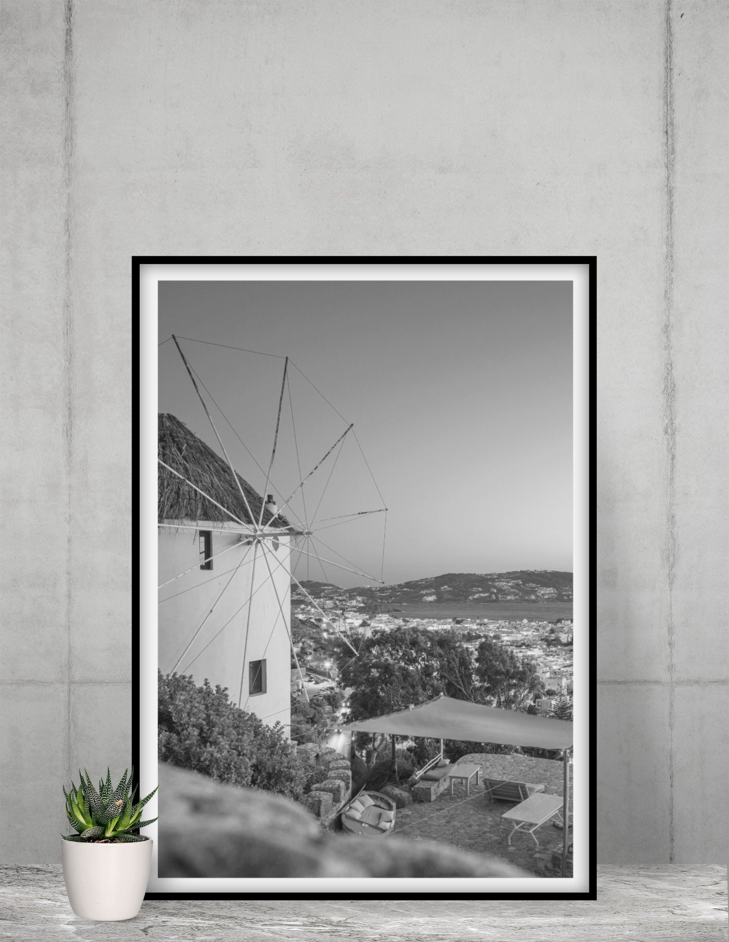 Set of 3 Mykonos prints, Greece prints, Black and white art, City prints, Travel photographs, Home Decor, Wall art, Holiday print