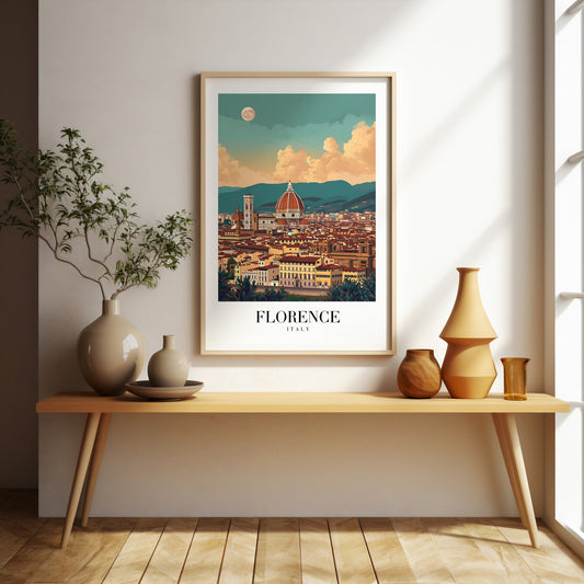 Florence retro style city print