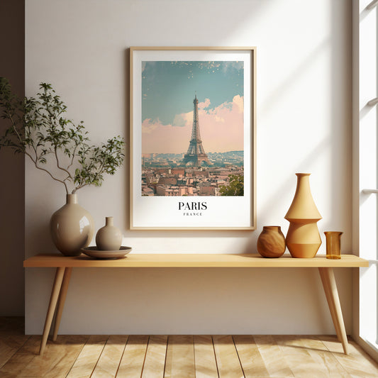 Paris retro style city print