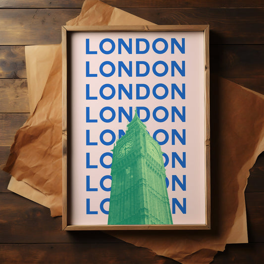 London Pop Art style travel print