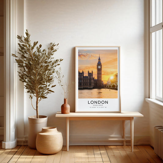 London at sunset city print