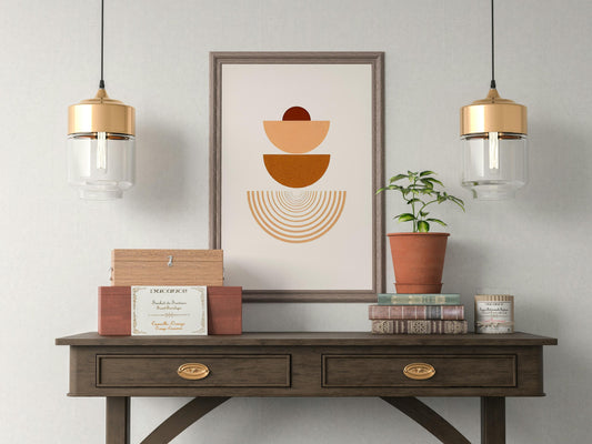 Boho Geometric Wall Art, Living room poster, Minimalist Art,  Neutral Wall Decor, Home decor, Birthday gift, Neutral print