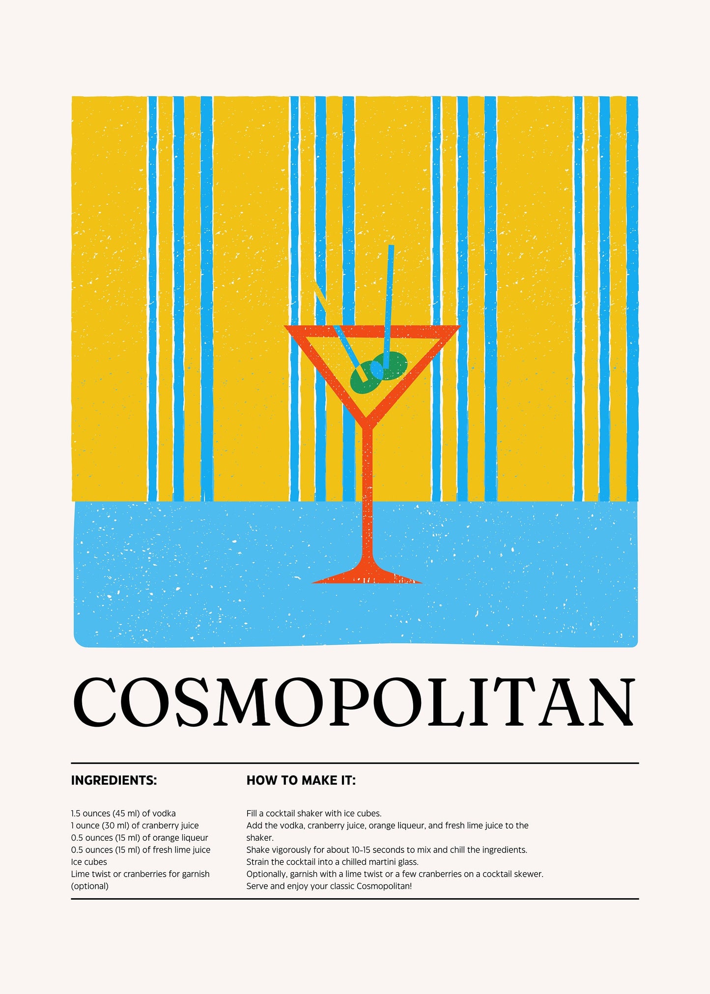 Cosmopolitan cocktail print
