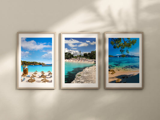Set of 3 Majorca Spain prints, Majorca prints, City prints, Colour travel photographs, Travel posters, Mallorca Holiday wall art
