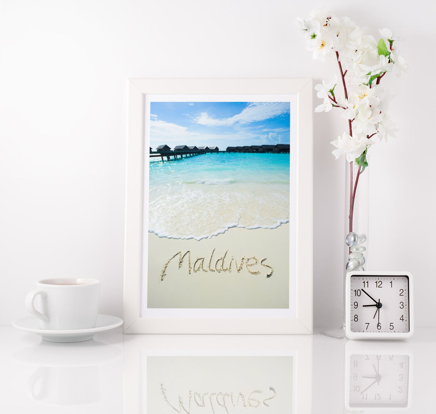 Set of 3 Maldives prints, Malé Water Villa prints, Holiday memories prints, Travel photograph, Beach posters, Island beach Bathroom wall art