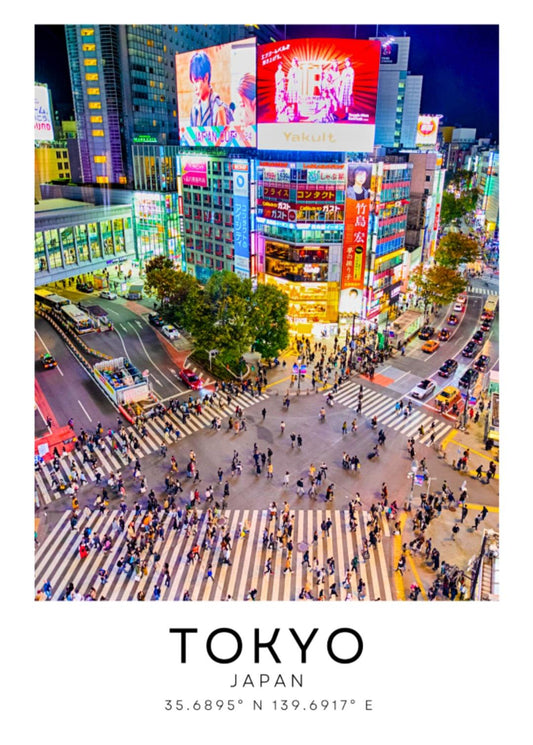 Tokyo print, Shibuya crossing poster, City print, Japan print, Travel poster, Destination print, Wall art, Home decor, Gift